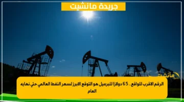 الرقم الأقرب للواقع.. 65 دولارًا للبرميل هو التوقع الأبرز لسعر النفط العالمي حتى نهاية العام 1